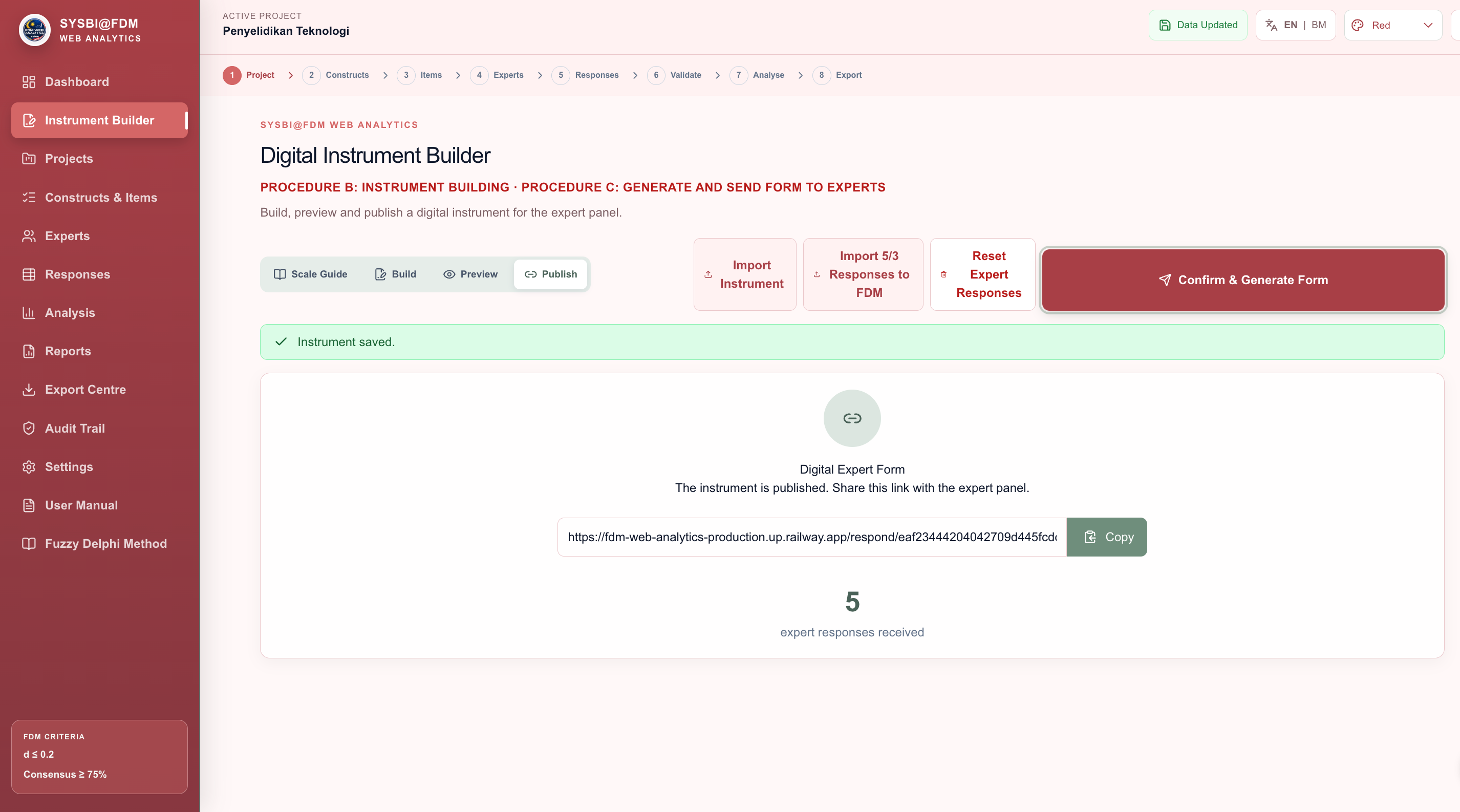 Automatic instrument link